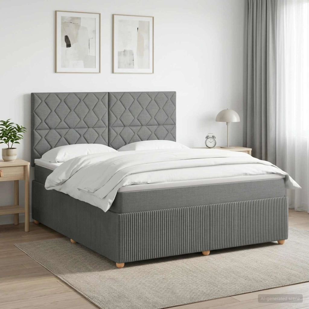Letto box spring con materasso Grigio Scuro 140 x 200 cm 3454418