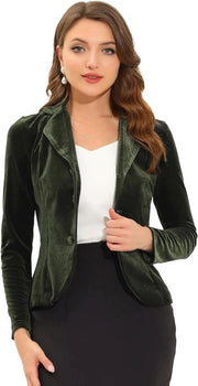 Blazer fluente per donne, lunghe maniche, giacca da sera con bottoni - Elegante, chic, festivo.