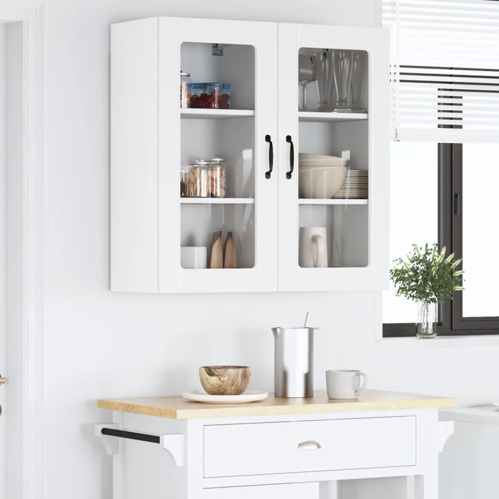 Mobile in vetro da parete LUCCA 2 pcs Bianco 40 x 31 x 80 cm 884986