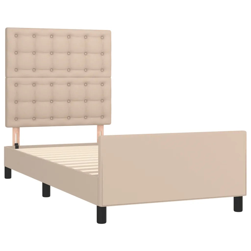 Giroletto con Testiera Cappuccino 100x200 cm in Similpelle
