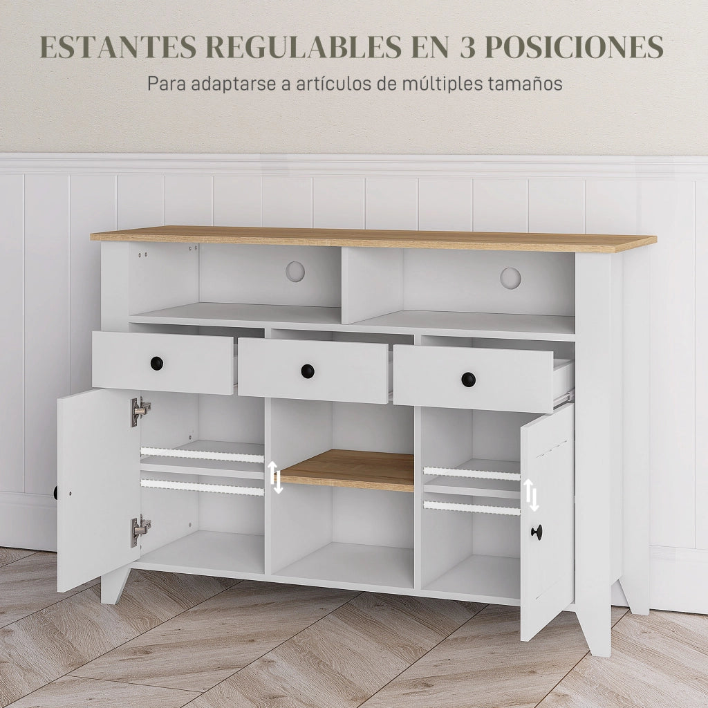 Credenza TV con cassetti ¨C zephmum ¨C 120x38x81,5 cm bianco