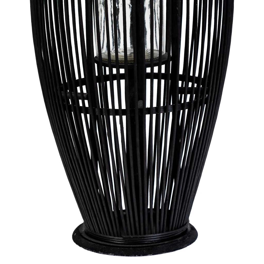 Lanterna portacandele in bambù marrone 34x34x95h