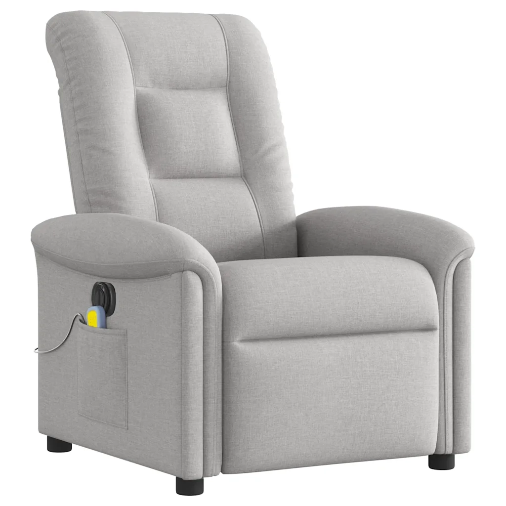 Poltrona Reclinabile Massaggio Elettrica Grigio Nuvola Tessuto 3303253