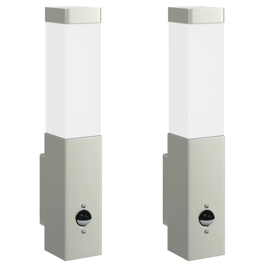 Lampada da Parete Esterna 2 pz Argento 10.5 x 6 x 33 cm CFW3329203
