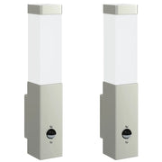 Lampada da Parete Esterna 2 pz Argento 10.5 x 6 x 33 cm CFW3329203
