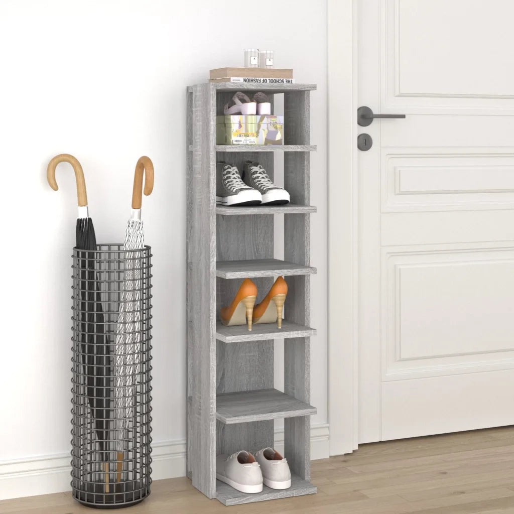 Scarpiera | Mobile per scarpe Grigio Sonoma 27,5x27x102 cm in Legno Multistrato