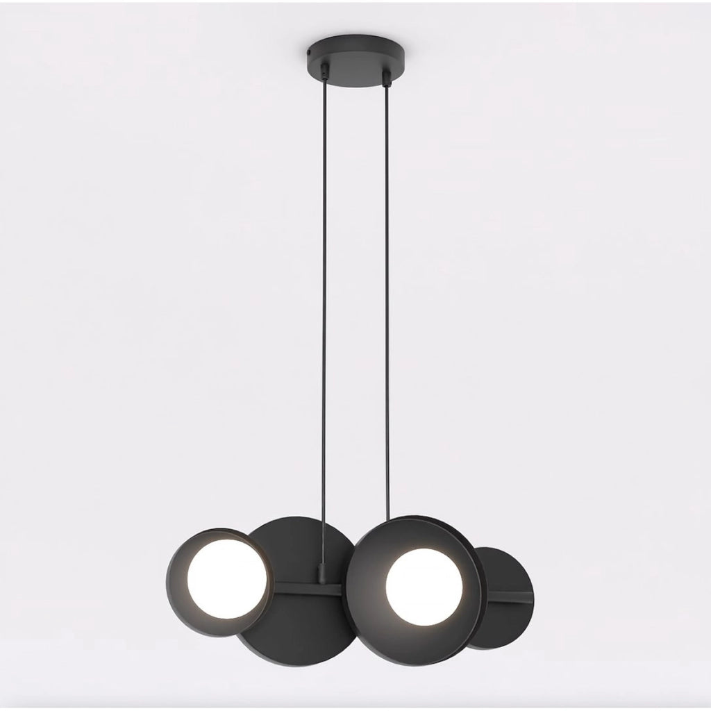 Lampada a sospensione Model in acciaio nero con sfere luminose