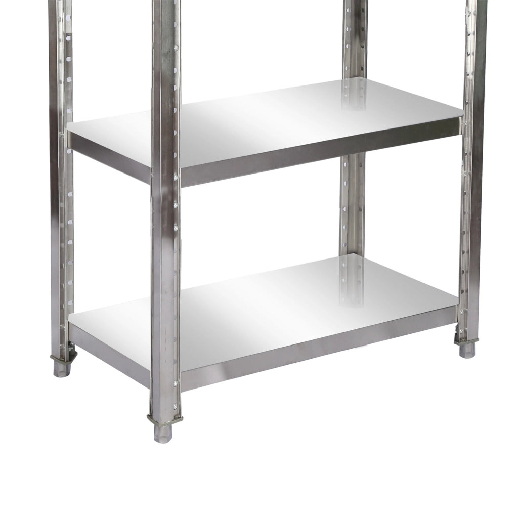 Scaffale in acciaio inox 120x50x155cm 4 ripiani per uso domestico e professionale