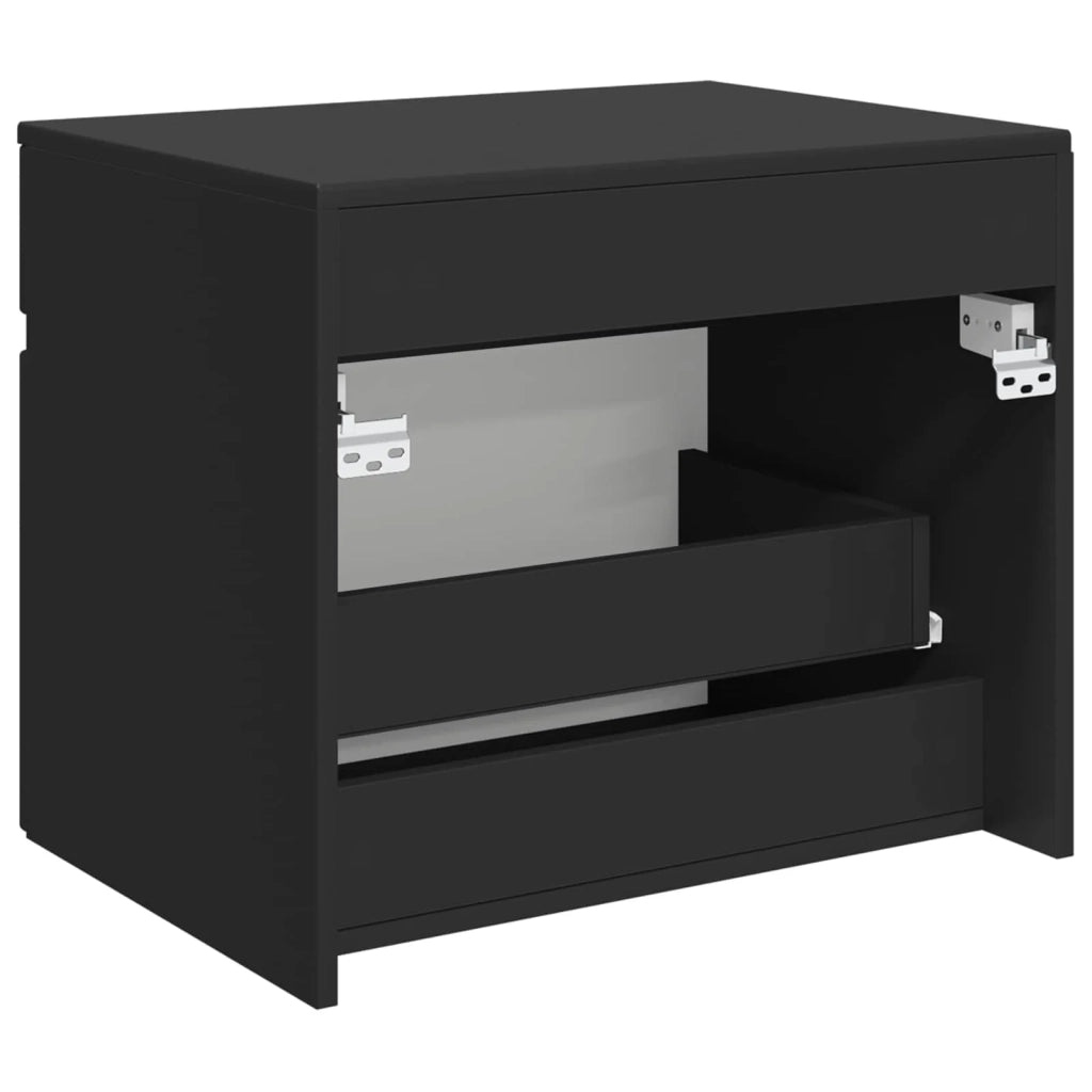 Mobiletto da Bagno a Muro Nero 59 x 44,5 x 50 cm
