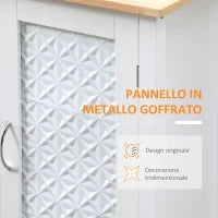 Carrello da Cucina con 1 Cassetto, 1 Armadietto e 1 Ripiano a 3 Livelli, 92x40x84cm, Bianco