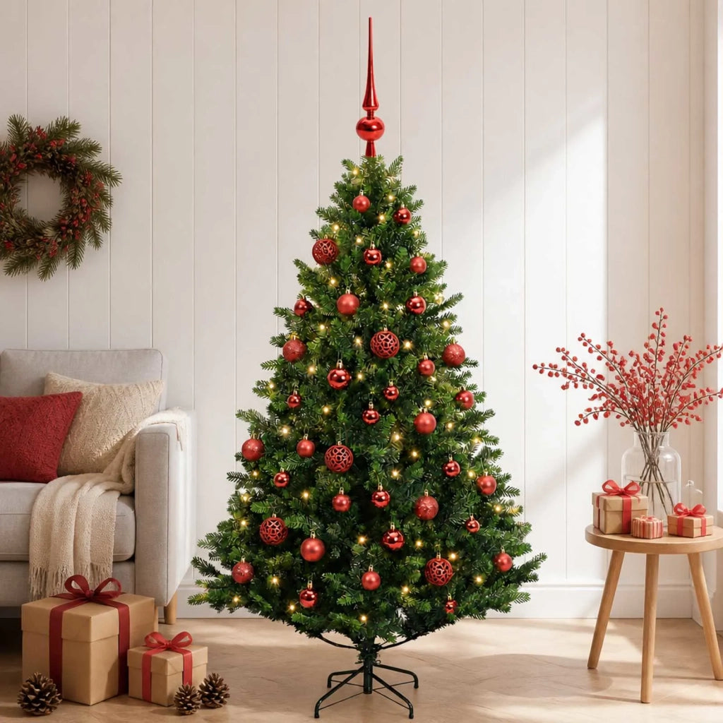 Albero di Natale Artificiale con Palline 150 cm 150 LED 3465874