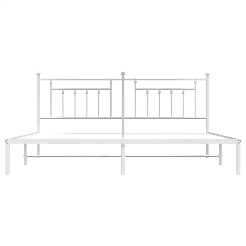 Giroletto con Testiera Metallo Bianco 200x200 cm 353593