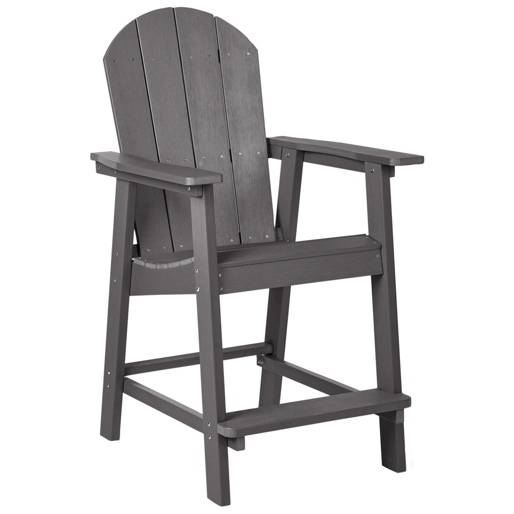 Sedia da bar da giardino in legno plastico grigio scuro resistente alle intemperie Stile moderno