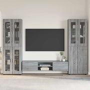 Set mobile TV con porta FLORIN Grigio Sonoma Legno multistrato