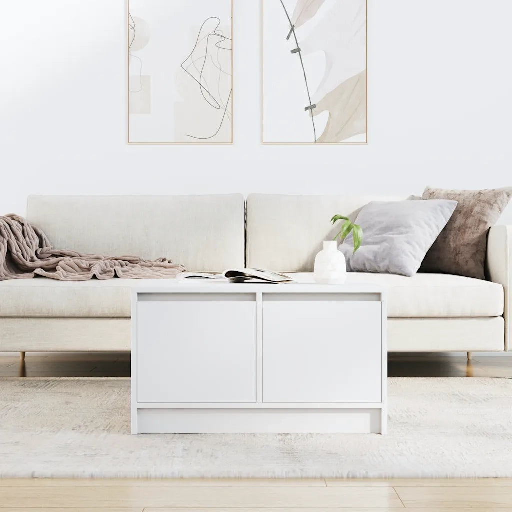 Tavolino da Salotto con Cassetti Bianco 70,5x70x40 cm 3328408