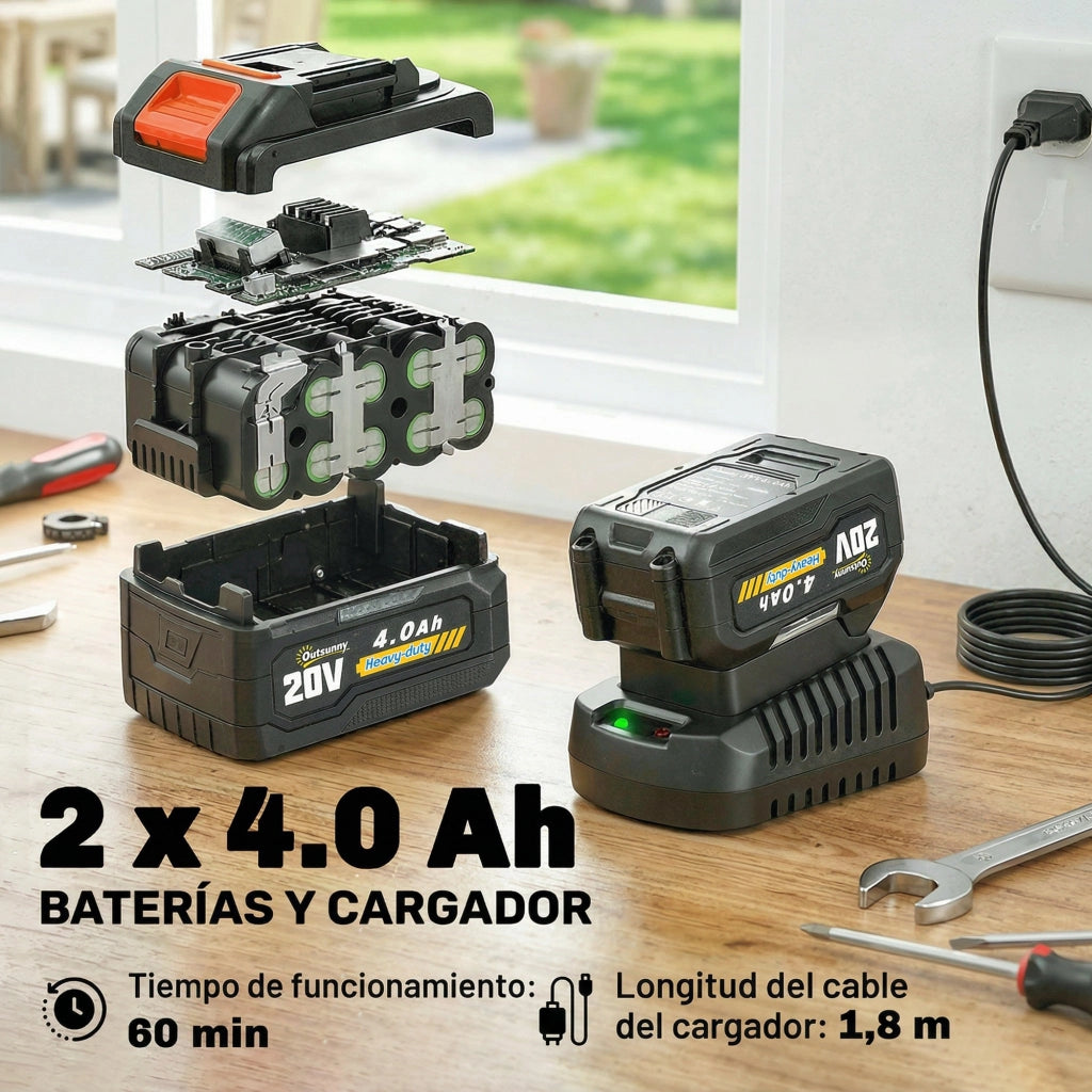 Motosega Elettrica Telescopica 1,94-2,56 m ¨C Xylo ¨C 2 Batterie 4,0 Ah Lubrificazione Automatica