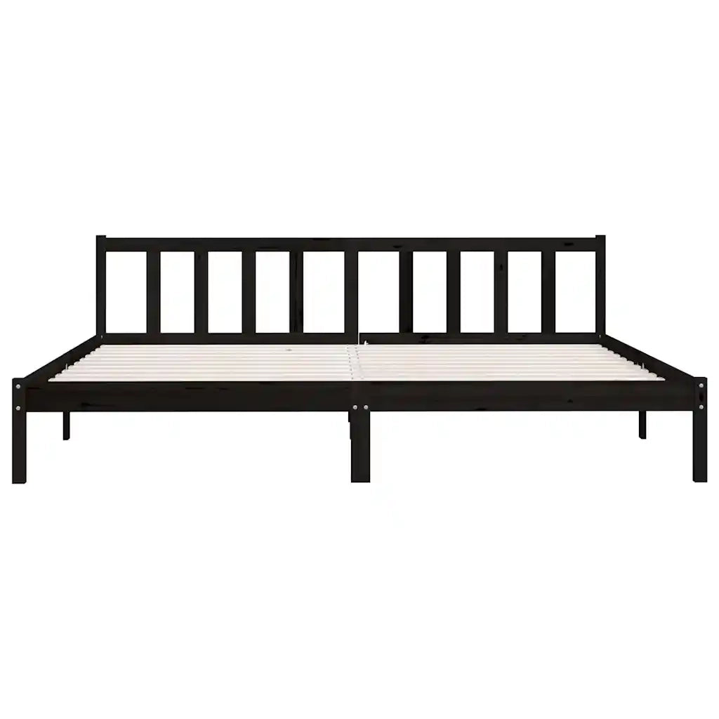 Giroletto Nero in Legno Massello di Pino 200x200 cm cod mxl 64283