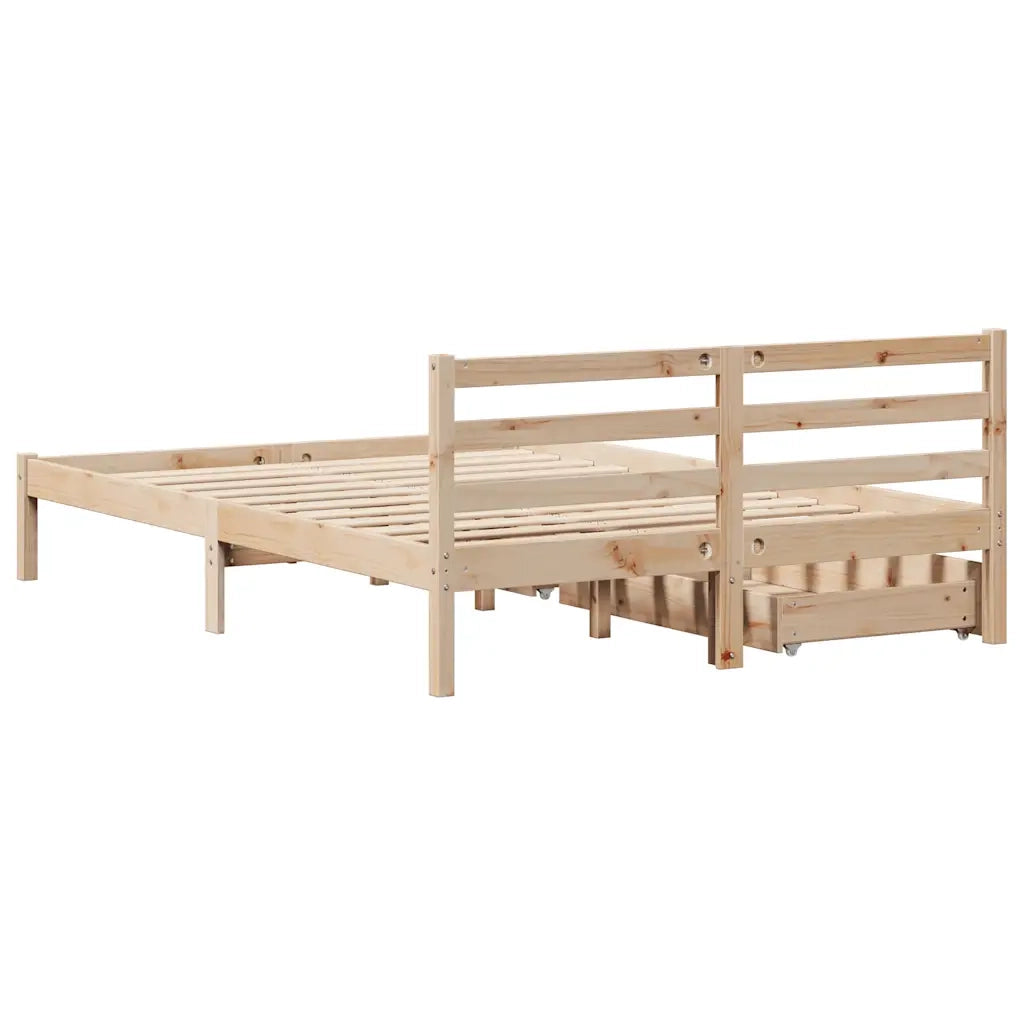 Letto senza Materasso 120x200 cm in Legno Massello di Pino