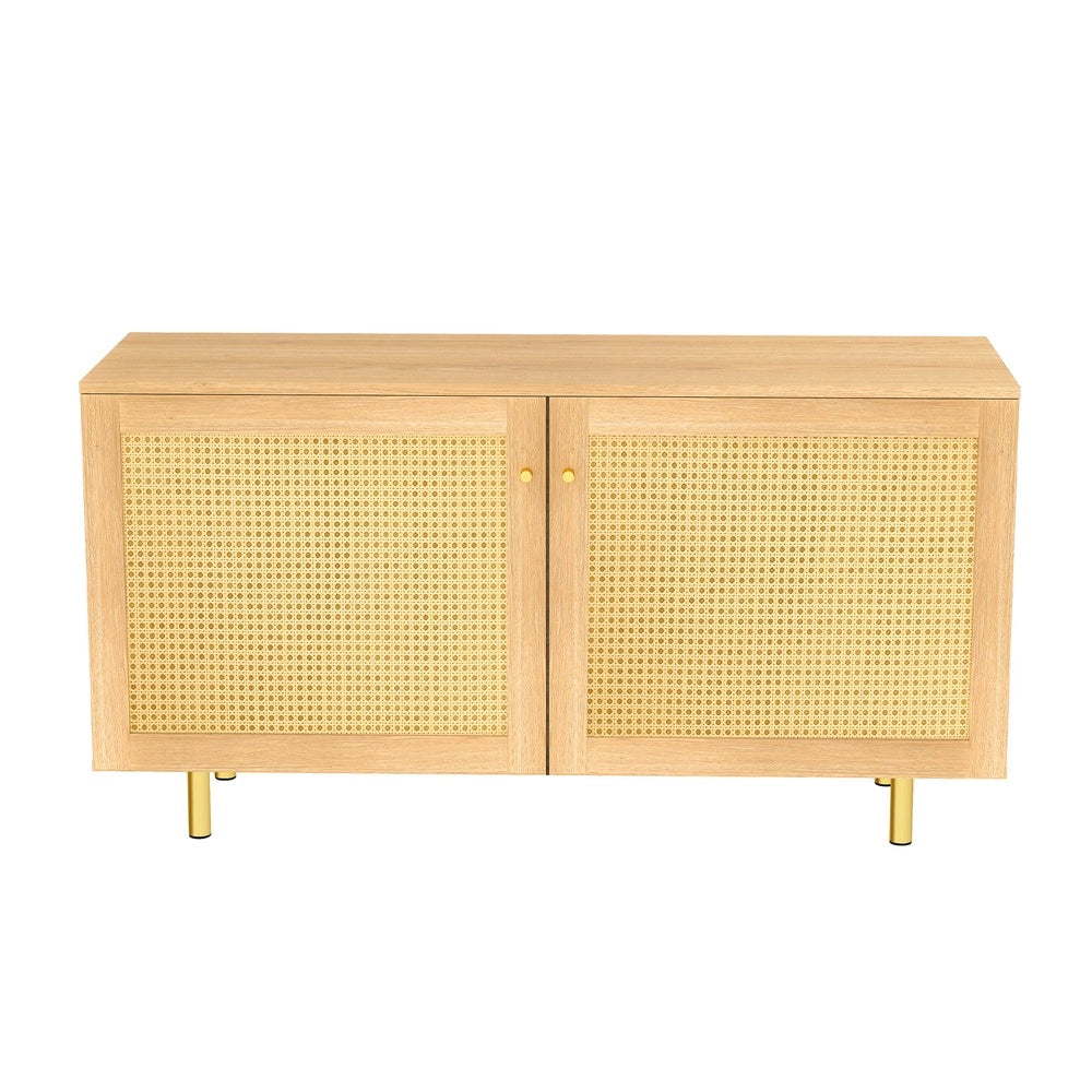 Credenza con Ante in Vimini ¨C MINIMAL ¨C Legno Naturale, 2 Ante, 120x40x63 cm