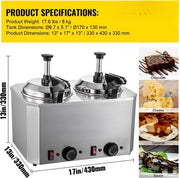 Macchina di Dispensazione di Formaggio al Cioccolato Caldo elettrico 2,5L con 2 Pompini