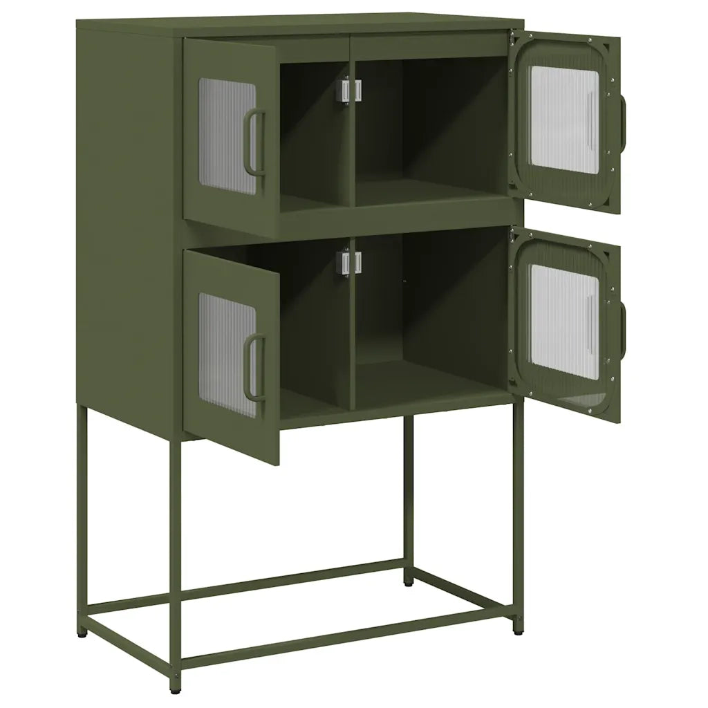 Credenza | Madia | Buffet da pranzo | Armadio da pranzo Verde Oliva 68x39x107 cm in Acciaio