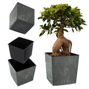 Vaso da fiori KADAX da 25 cm, copertura in plastica nera con inserto.