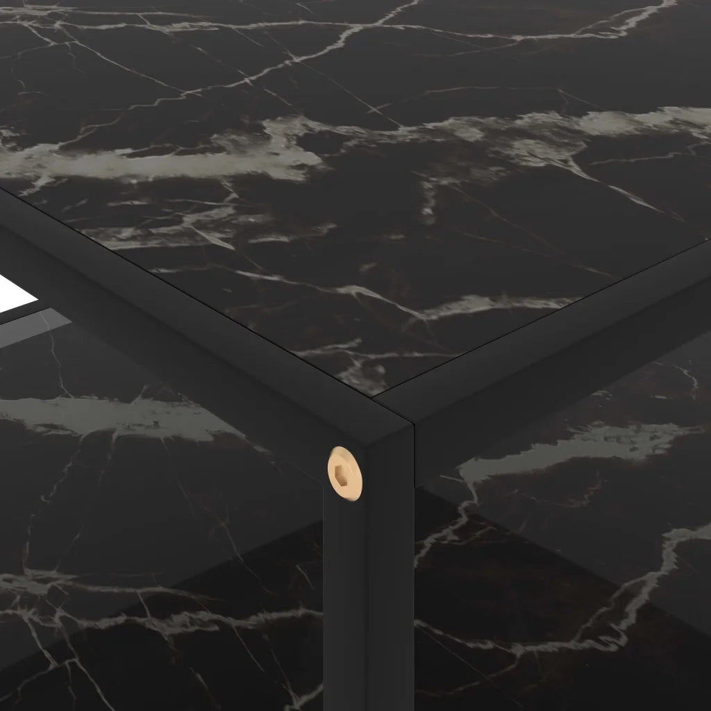 Tavolino da Salotto Nero 80x80x35 cm in Vetro Temperato 322895