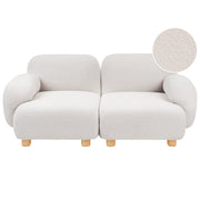 Divano componibile a 2 posti in tessuto due moduli angolari gambe in legno bianco sporco stile moderno