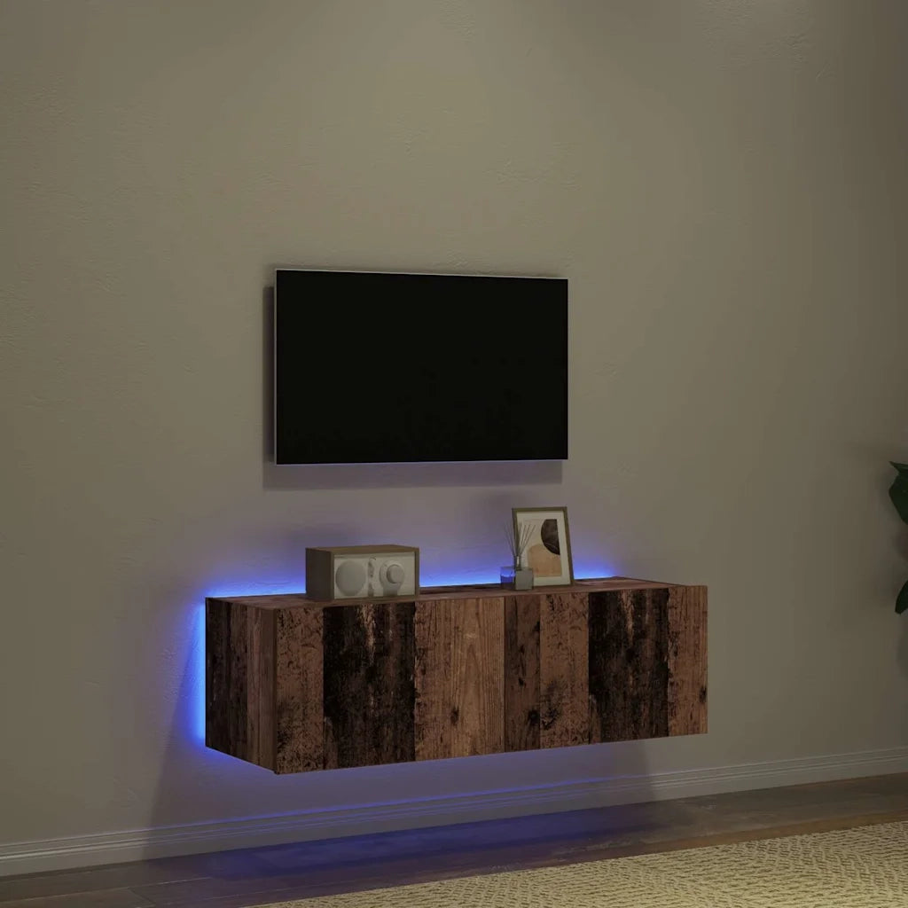 Mobile TV da parete 2 pcs Legno vecchio 100 x 35 x 31 cm 863110