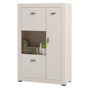 Mobile Espositore Imbaro, Vetrina 2 Ripiani, 83.5x35x130h cm Beige
