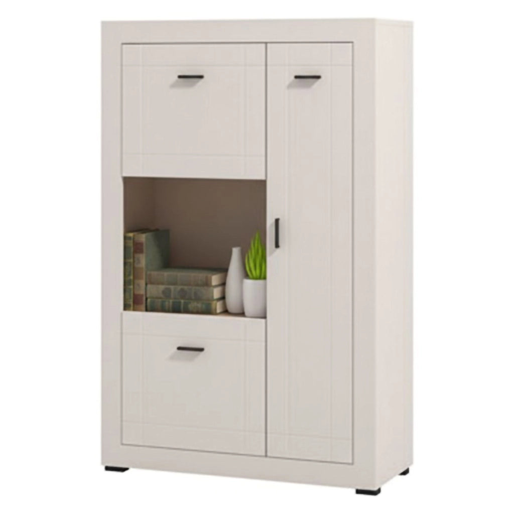 Mobile Espositore Imbaro, Vetrina 2 Ripiani, 83.5x35x130h cm Beige