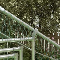 Recinto per Galline da 12m² per 12-18 Animali con Tetto Impermeabile, Mangiatoia e Posatoio, 3x4x1.9m, Argento