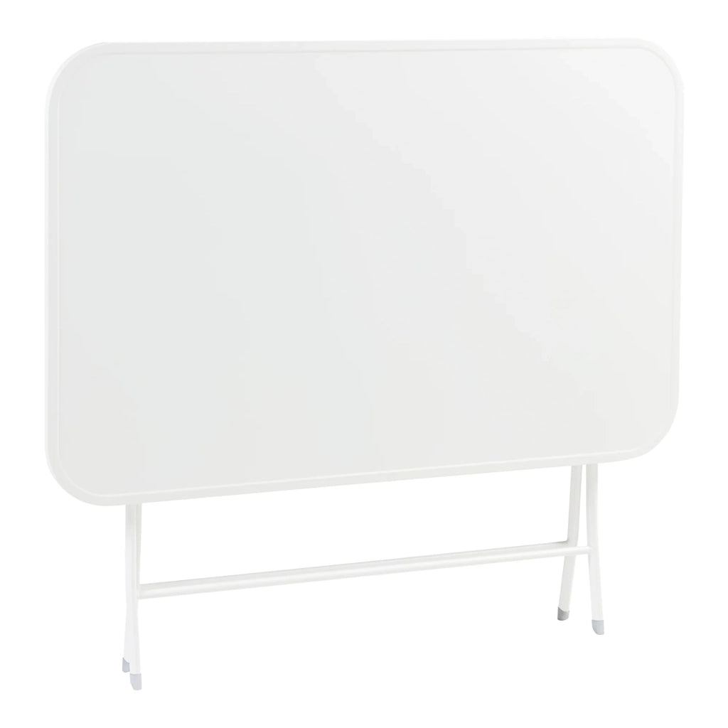 Tavolo da giardino pieghevole 110 x 70 x 71 cm acciaio laccato bianco 03_0011033