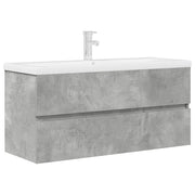 Set Mobili da Bagno | Armadio da bagno 2 pz Grigio Cemento in Legno Multistrato