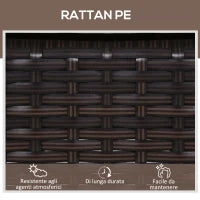 Set da Giardino con 2 Sedie a Sdraio con Schienale Reclinabile e Tavolino Basso in Rattan PE, Marrone