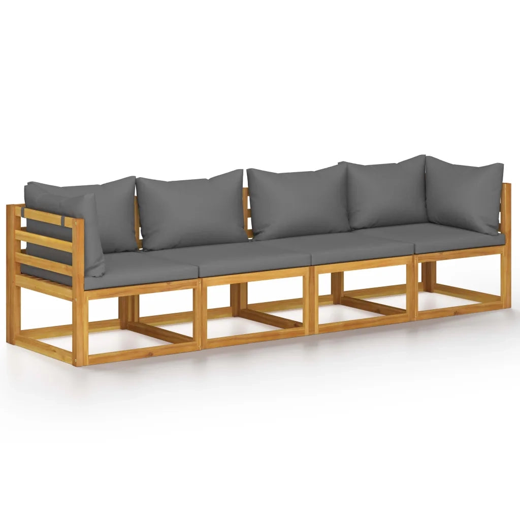 Divano da Giardino a 4 Posti con Cuscino in Legno di Acacia 3057608