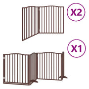Cancello Cani Porta Pieghevole Marrone 8 Pannelli 640cm Pioppo CFW4439459