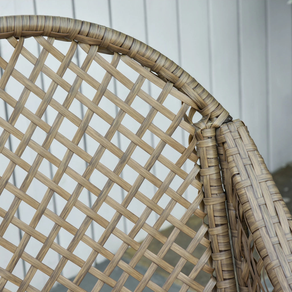 Set Giardino in Polyrattan con Divano 2 Posti, 2 Poltrone, Tavolino e Cuscini ¨C zephmum ¨C Colore Khaki e Arancione