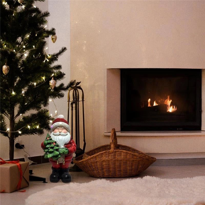 MA MAISON BABBO NATALE CON ALBERO E LED ALTEZZA DA 40 CM