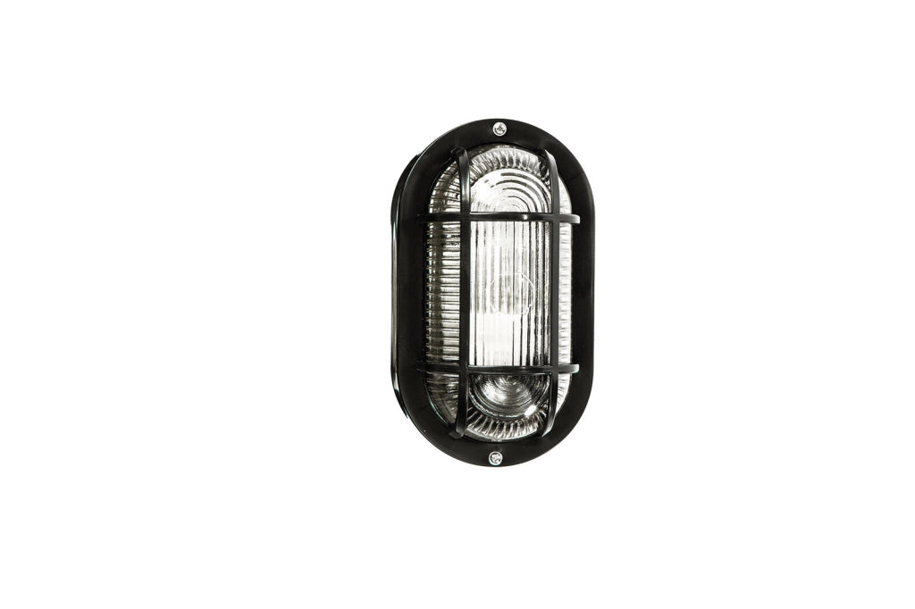 Efesto Applique Ovale Nero C/Griglia - Bellotti