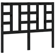 Testiera | Testata per Letto Nera 126x4x100 cm in Legno Massello di Pino