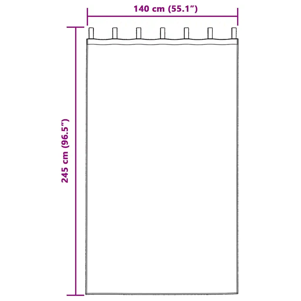 Tende in Velluto con tende 2 pcs Crema 245 x 140 cm Velluto 4107736