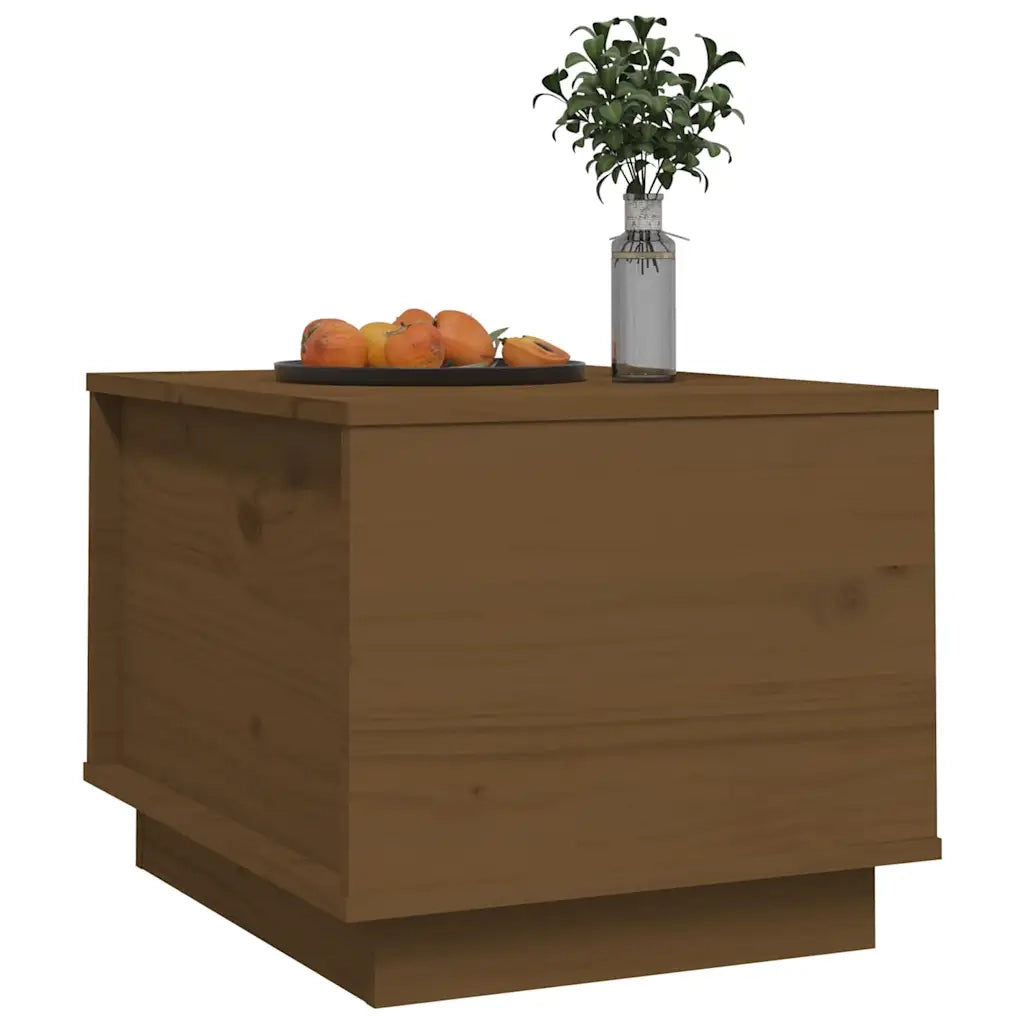 Tavolino da Salotto ambra 40x50x35 cm Legno Massello di Pino 813413