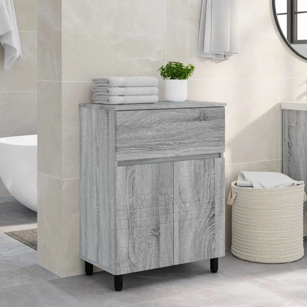 Mobiletto da bagno Sonoma grigio 60 x 35 x 80 cm 889421