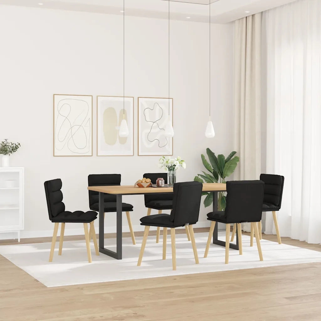 Sedie da Pranzo 6 pz Nere in Tessuto 3315665