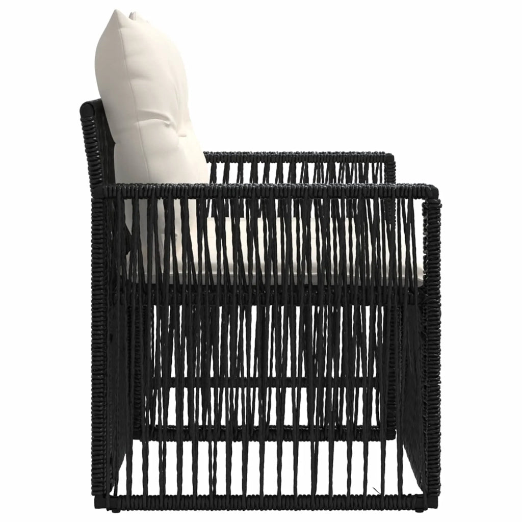 Divano da giardino 2-Numero di posti Nero polyrattan 42026698