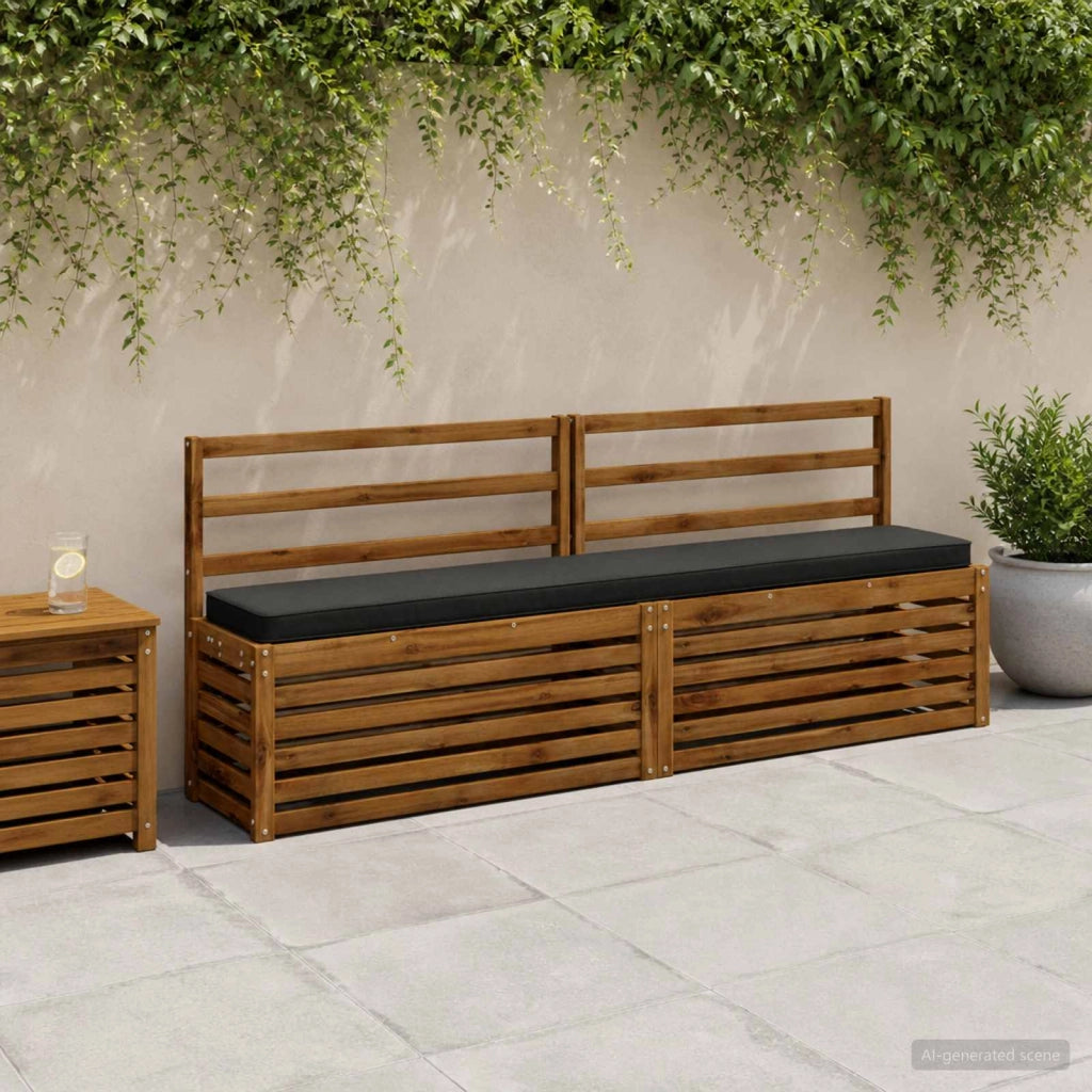 Cuscini per Panchina a 2 Pezzi VUGHT 2 pcs 100% Poliestere Nero 950893
