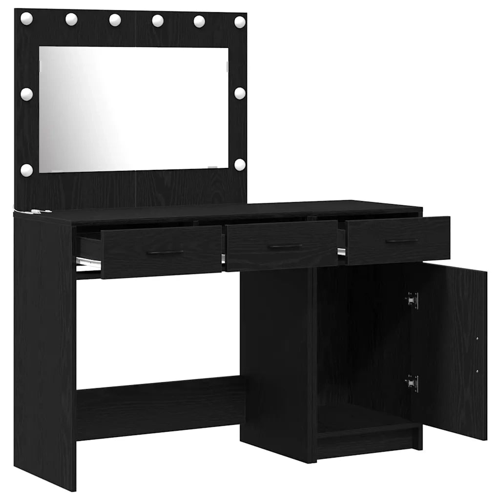 Tavolo da Trucco con cassetto 2 pcs Nero Legno multistrato 3334228