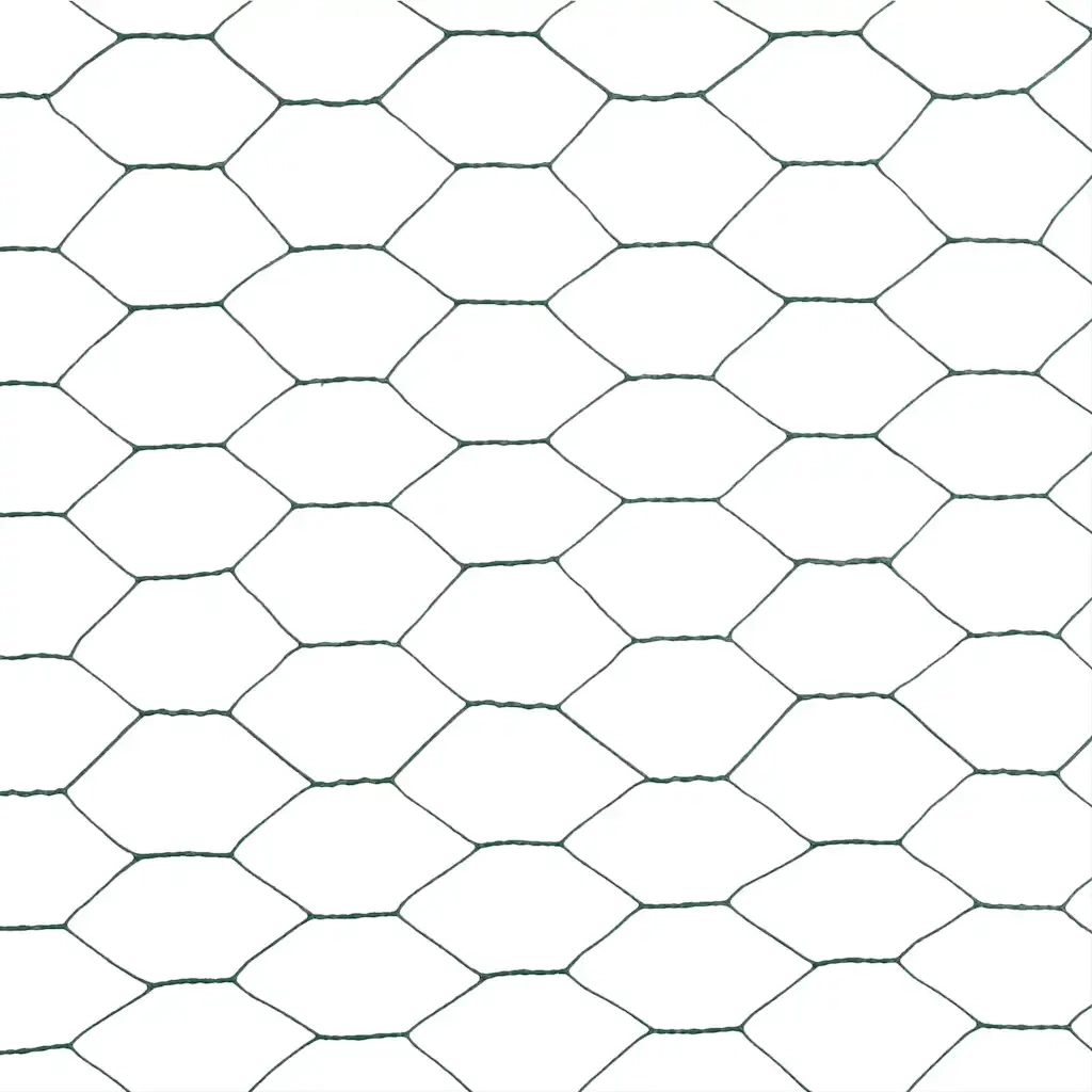 Recinzione in Rete per Pollaio in Acciaio e PVC 25x1,5 m Verde 143267