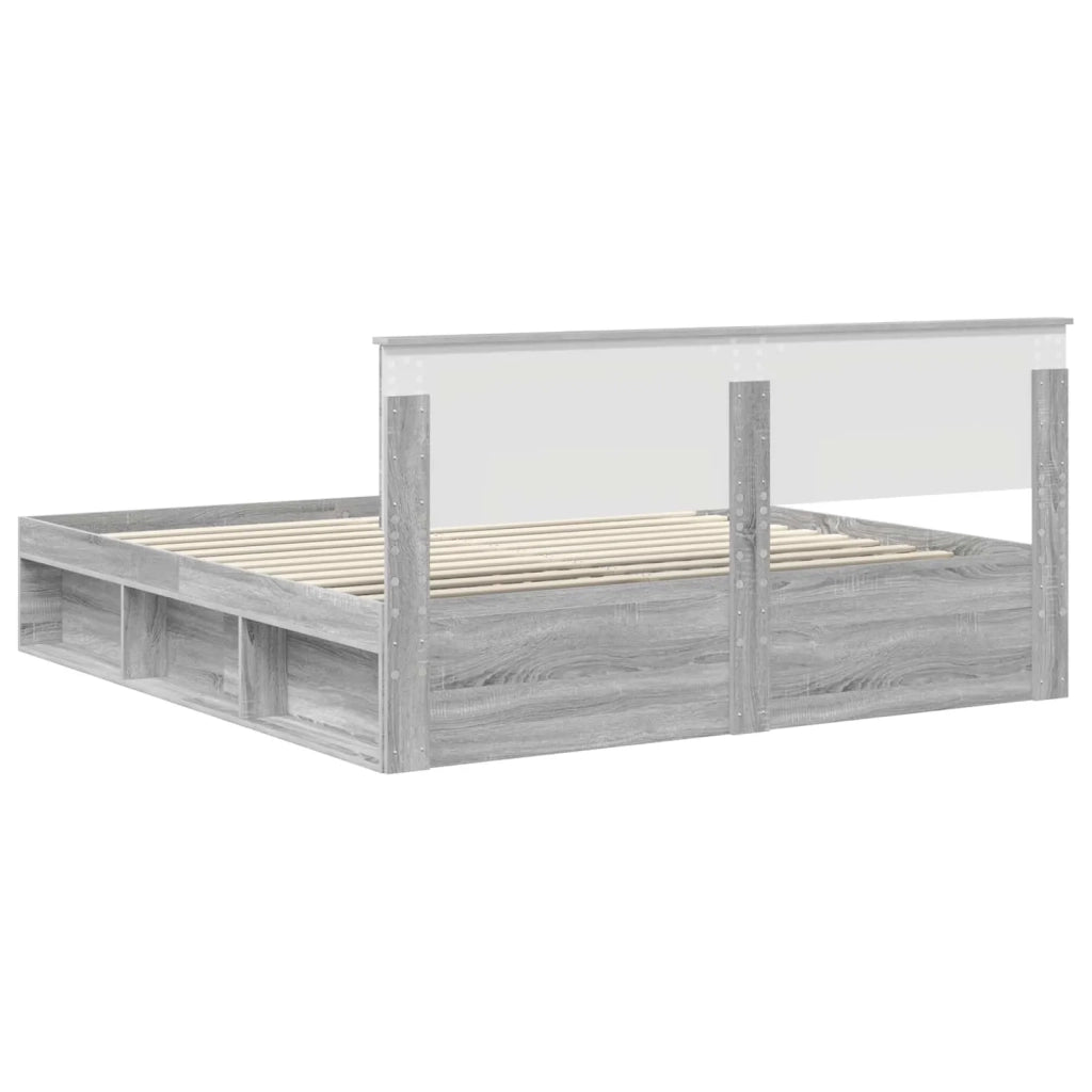 Struttura del letto con testiera Grigio Sonoma 200 x 200 cm 3407837